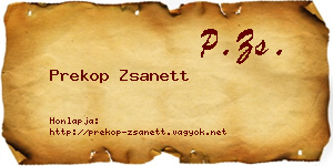Prekop Zsanett névjegykártya